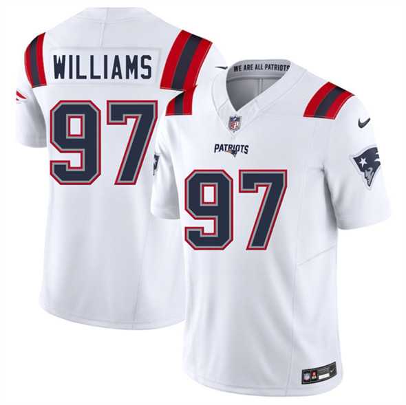 Men & Women & Youth New England Patriots #97 Milton Williams White 2025 F.U.S.E. Vapor Limited Stitched Jersey->new england patriots->NFL Jersey